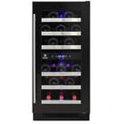 VINOTEMP 28-Bottle Dual Zone Wine Cooler - Black