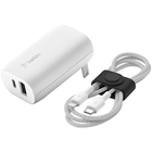 Image of product - BOOST↑CHARGE™ USB-C™ + USB-A Wall Charger 32W + USB to Lightning Cable