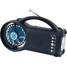 SuperSonic Solar Powered FM Radio with Bluetooth Speaker, LED Flashlight and Fan