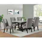 Elements Everdeen Faux Marble Top Dining Table/Trestle Base with Six Chairs