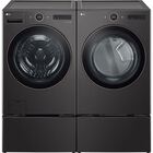 LG 5.0 CuFt Smart Steam Sanitize Electric Front Load Washer with 7.4 CuFt Smart Steam Electric Dryer in Black Stainless
