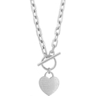Mi Tesoro Heart Toggle Silver Necklace