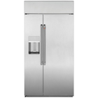 Cafe 42" 24.5 Cu. Ft. Smart Built-In Side-by-Side Refrigerator with Dispenser - Stainless Steel