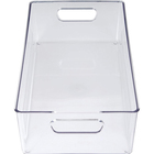 Copco 14.4'' x 7.9'' x 4.07'' Large Clear Storage Bin for Kitchen, Refrigerator, Pantry or Laundry
