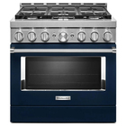 KitchenAid 5.1 CuFt Smart Freestanding 6-Burner True Convection Even-Heat™ Gas Range in Blue