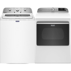 Maytag 4.7 CuFt Top Load Washer with 7.0 CuFt Smart Front Load Electric Dryer in White