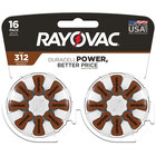 Rayovac 16-Pack Size 312 Hearing Aid Batteries
