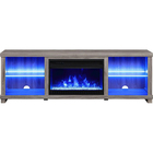 Whalen Aurora 72" TV Console with Fireplace Insert and LED Lights