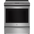 GE Profile 5.3 CuFt Smart Slide-In 5-Burner Convection Induction Range in Stainless Steel with No Preheat Air Fry