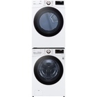 LG 4.5 CuFt Smart Steam Sanitize Front Load Closet-Depth Washer with 7.4 CuFt Smart TurboSteam™ Front Load Electric Dryer in White