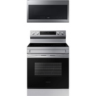 Samsung 6.3 CuFt Smart Freestanding Electric Range with 2.1 CuFt Smart 1000W Over-the-Range Microwave in Stainless Steel