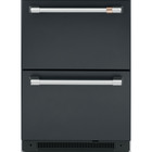 Cafe 5.7 CuFt Double-Drawer Compact Refrigerator in Matte Black with Electronic Controls
