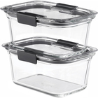 RUBBERMAID Brilliance Glass Set of 2 Medium Deep Food Storage Containers, 4.7 Cup Rectangle