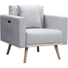 LILOLA HOME Easton Light Gray Linen Fabric Chair