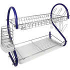 Better Chef 16" Two-Tiered Dish Drying Rack - Blue