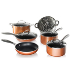 Gotham Steel Copper Cast 10 Piece Cookware Set with Ultra Nonstick Diamond Surface