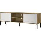 LILOLA HOME Burke 70" 2-Door TV Stand - White Oak