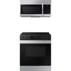 Samsung 6.3 CuFt Smart Slide-In Electric Range with 1.6 CuFt 1000 Watt Over-The-Range Microwave in Stainless Steel