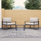 Image of product - 3-Piece Outdoor Metal Conversation Set with Gray Seat Cushions