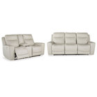 Signature Design by Ashley Mindanao Dual Power Reclining Sofa & Loveseat - Coconut