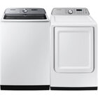 Samsung 5.2 CuFt Smart Top Load Washer with 7.4 CuFt Front Load Electric Dryer in White