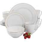 Gibson Palladine 16-Piece Fine Ceramic Dinnerware Set