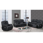 Global Furniture Apex Black Leather Power Reclining Living Room Set with Power Headrests