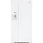 GE 23.0 Cu Ft Side-By-Side Refrigerator with Bonus Freezer Shelf - White