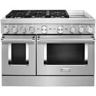 KitchenAid 48'' 6.3 CuFt Smart Freestanding 6 Burner Gas Range - Stainless Steel