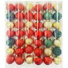 Christmas Elegance 50MM X 7 PK of Shatterproof Festive Balls - Red/Gold/Green