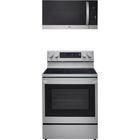 LG 6.3 CuFt Smart Freestanding EasyClean® Electric Range with 1.7 CuFt 1000 Watt Over-The-Range Microwave in Stainless Steel