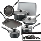 Farberware High Performance 17-Piece Aluminum Nonstick Cookware Set - Black