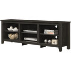 LILOLA HOME Benito 70" TV Stand with Open Shelves and Cable Management - Dark Gray