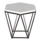 Steve Silver Corvus White Marble Top Hexagon End Table