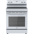 Midea 6.3 Cu Ft 4 Burner Freestanding Electric Range with Steam Cleaning - White