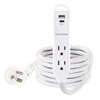 CyberPower 2 Outlet Surge Protector Extension Cord with USB