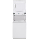 GE Stacked Electric Spacemaker® Laundry Center with 3.9 CuFt Washer and 5.9 CuFt Dryer in White