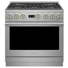 Monogram 5.75 Cu. Ft 36" Wide Smart Slide-In 6-Burner Dual Fuel TrueTemp Gas Range -Stainless Steel