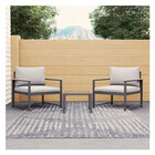 Image of product - 3-Piece Outdoor Metal Conversation Set with Gray Seat Cushions