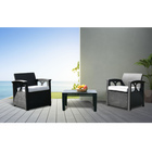 Doral Designs Biscayne Bay Wicker 3-Piece Patio Seating Set In Brown With Coffee Table