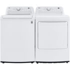 LG 4.3 CuFt Top Load TurboDrum™ Impeller Washer with the 7.3 CuFt Smart Ultra Large Electric Dryer with Sensor Dry in White