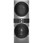 Whirlpool 4.5 CuFt Stacked Washer and 7.4 CuFt Electric Dryer Smart Laundry Tower in Radiant Silver