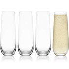 Mikasa Lana 4 Pc 9.5 Oz Stemless Champagne Flute Set