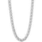 Mi Tesoro Flat Curb Silver Chain Necklace