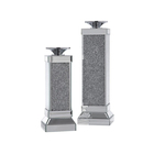 Signature Design by Ashley Charline Candle Holder (Set of 2) - Cut-Glass Mirror