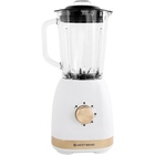 West Bend Timeless 5-Speed Multi-Function Blender 48 oz Glass Jar with Travel Cup - White/Gold