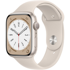 Image of product - Series 8 Watch 45mm SM/MD Starlight Aluminum and Starlight Sport Band - GPS Only (2022)