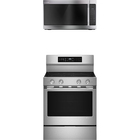KitchenAid 5.3 CuFt Smart Electric Range with 2.1 CuFt Over The Range Microwave in Stainless Steel