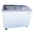 Premium Levella 7.4 Cubic Foot Manual Defrost Curved Glass Top Multi-Function Chest Freezer/Refrigerator with Three Baskets in White