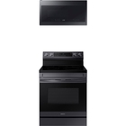 Samsung 6.3 CuFt 5-Burner Convection Electric Range with 2.1 CuFt 1000 Watt Over-The-Range Microwave in Black Stainless